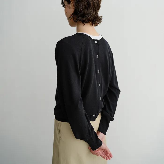 LUA ROUND SLEEVE CARDIGAN (BLACK)