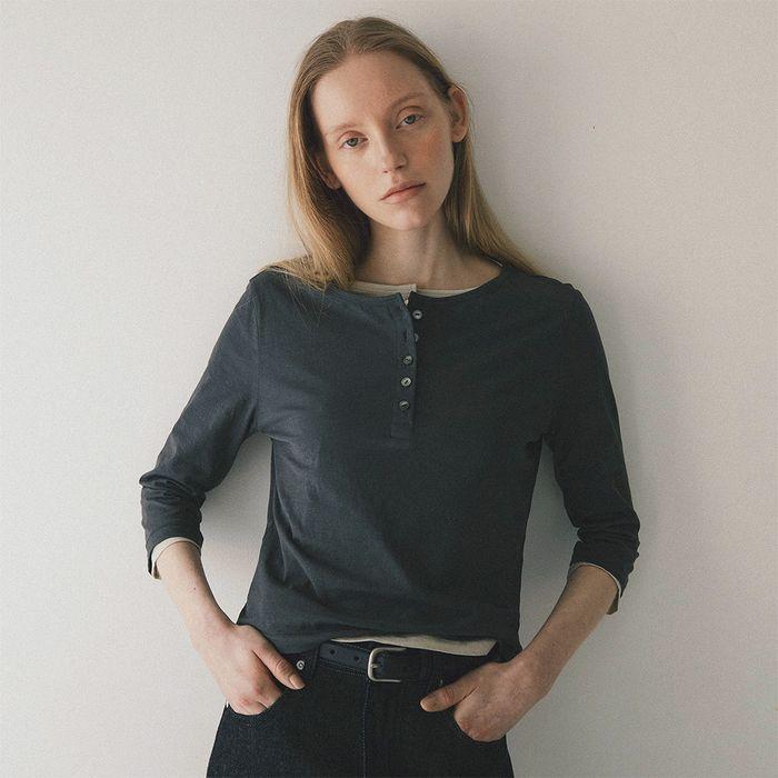 Solid Henryneck Tee (Charcoal)