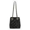 STUD MINI QUILTING BUCKET BAG IN BLACK