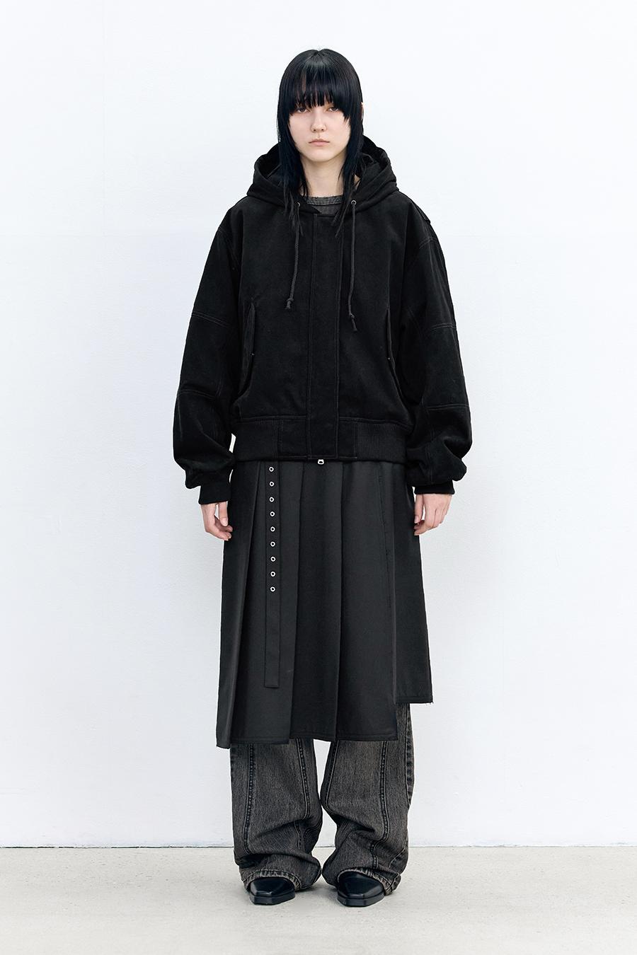 [UNISEX] 플라이트 후디드 봄버 BLACK