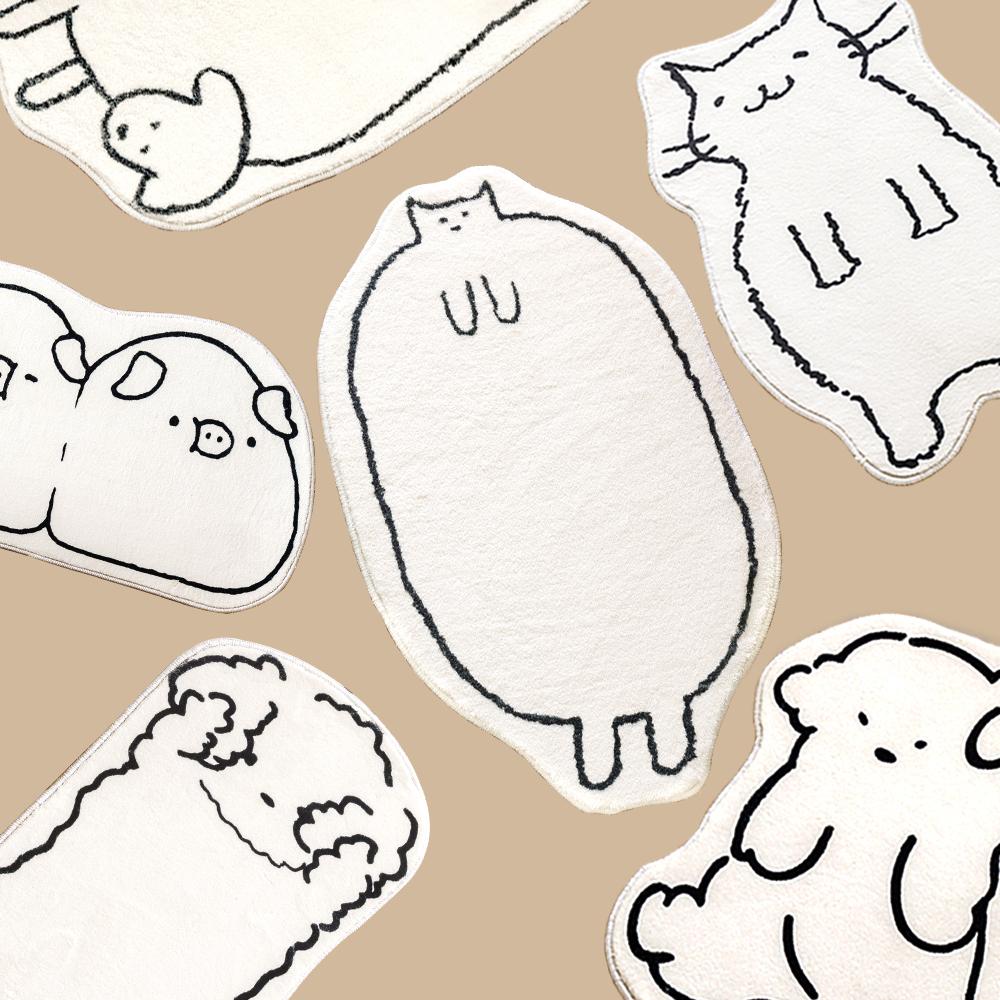 "홈테리어" 냥냥이 댕댕이 발매트 미니러그 S 사이즈 8종택1