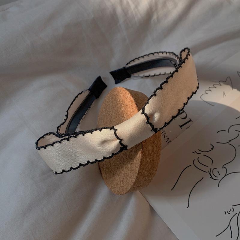 하이틴 제니 머리띠 HandMade 배색 리본 머리띠 헤어터번