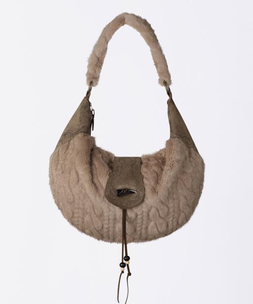 Horseshoe Fur Bag Brown
