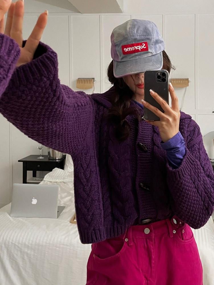 에이드 떡볶이가디건  3컬러