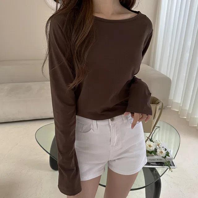 [당일발송/made] 마리 보트넥 기본 티셔츠