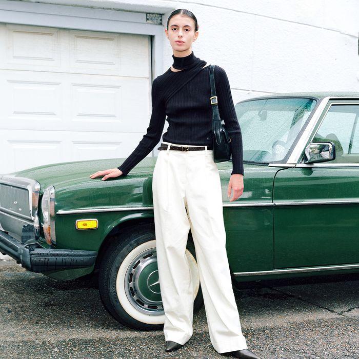 One-Tucked Cotton Wide Pants SW4WL958-9A