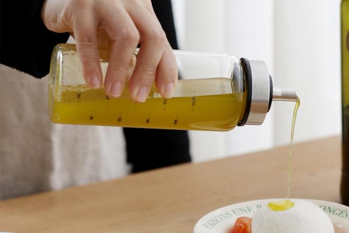 내열유리 오일병 투명캡 500ml 3개 + 양념 라벨 스티커