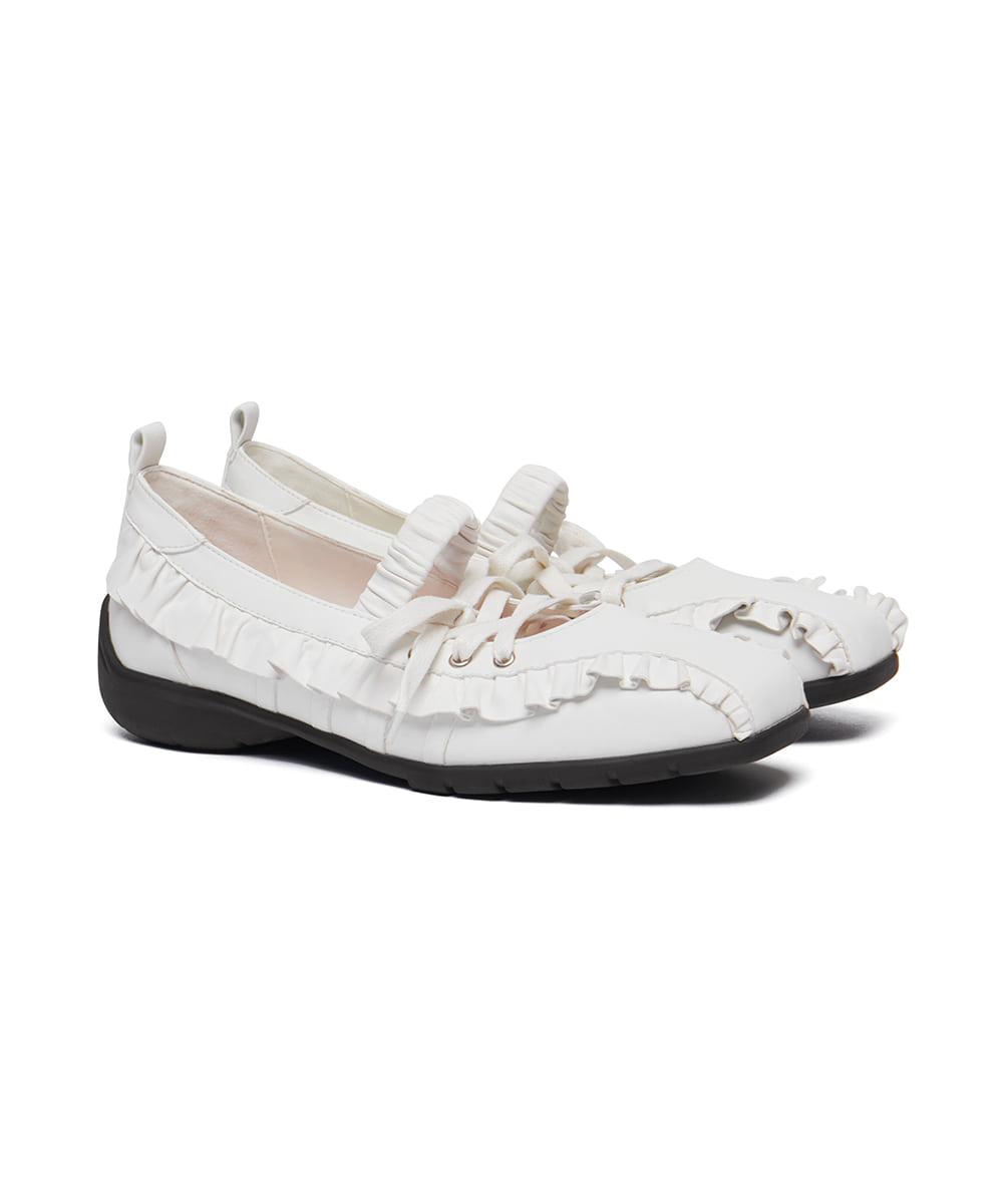 [X MINJUKIM] BLISS RUFFLE SNEAKERS - IVORY