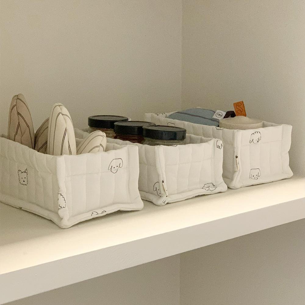 [당일출고] 리틀 퍼피 누빔 패브릭 박스