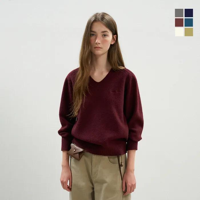 솔리드 코어 V넥 니트 6Color