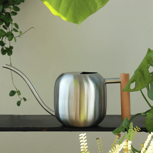 실버 구즈넥 우드그립 물조리개