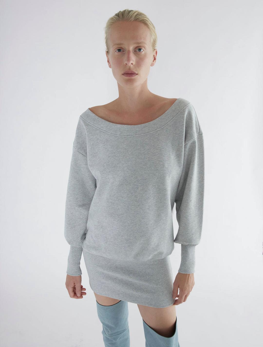 FELINI-Long, oversized sweatshirt made from fleece fabric