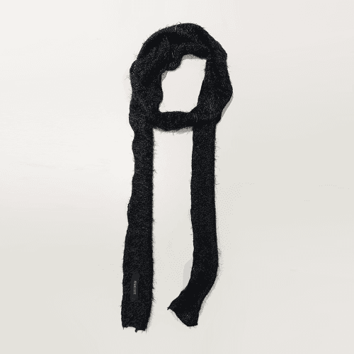헤어리 니트 머플러 스카프 (블랙)