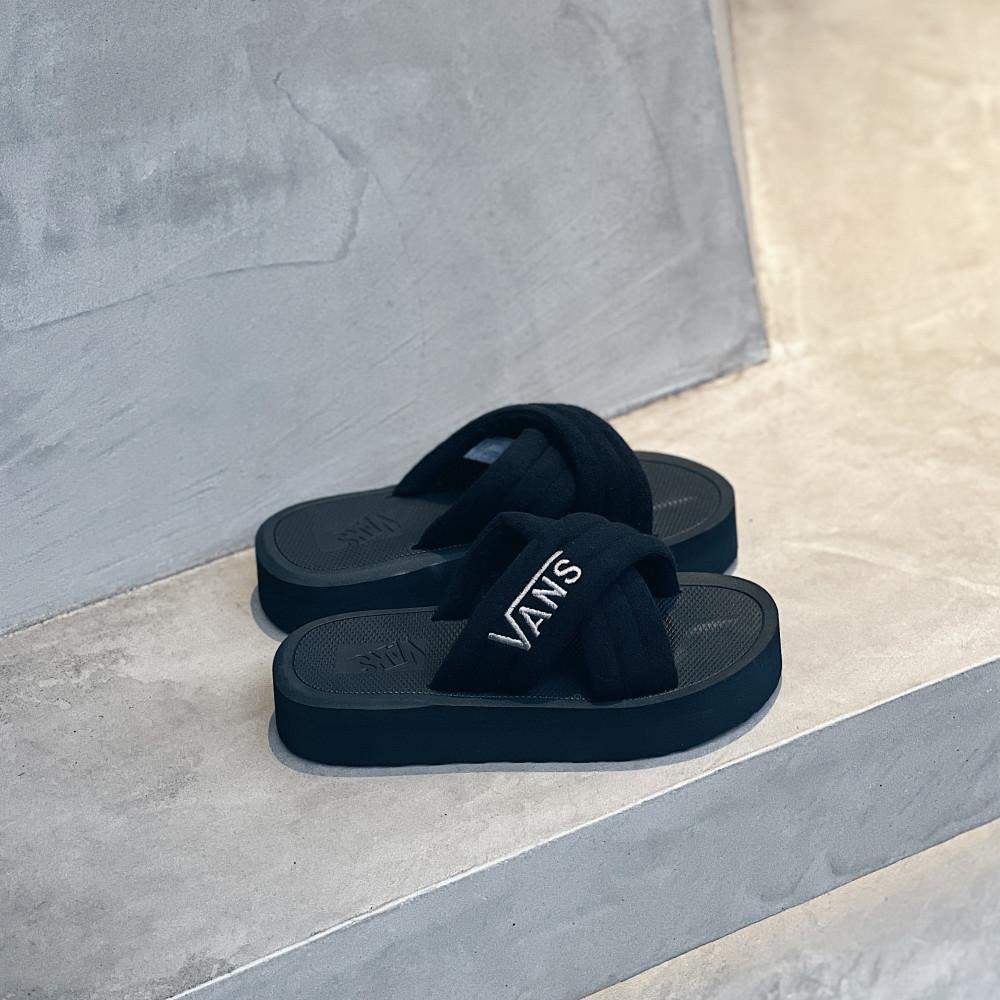 반스 휴잇 테리 슬리퍼 블랙,아이보리