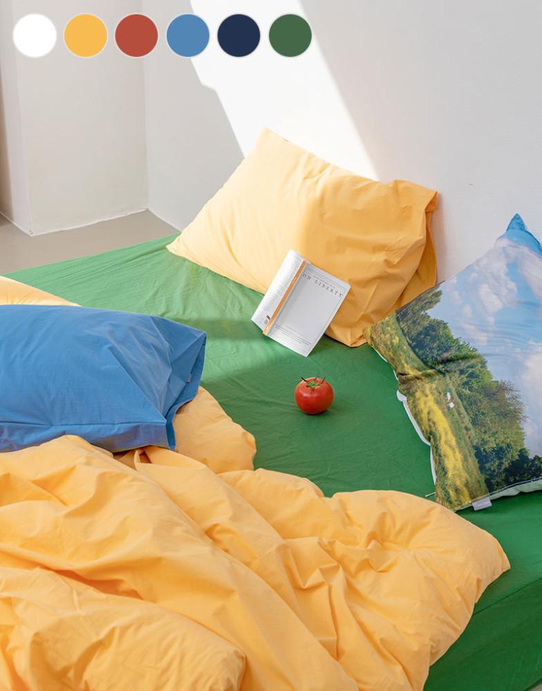 [선물지급] 사각사각 킨더 고밀도 60수 바이오워싱 차렵이불 베개세트 SS Q 6컬러