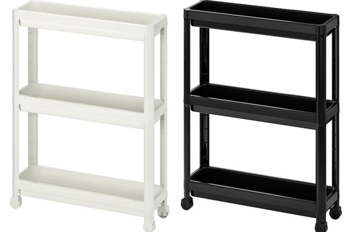 VESKEN 베스켄 카트 54x18x71cm/트롤리/이동식선반/틈새수납장/욕실선반