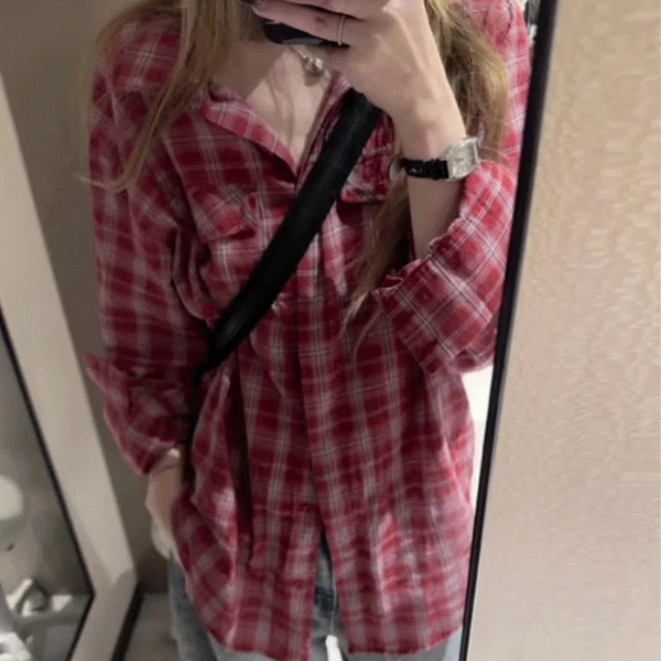 [빈티지/루즈핏] 카냐 빈티지 체크 셔츠 남방