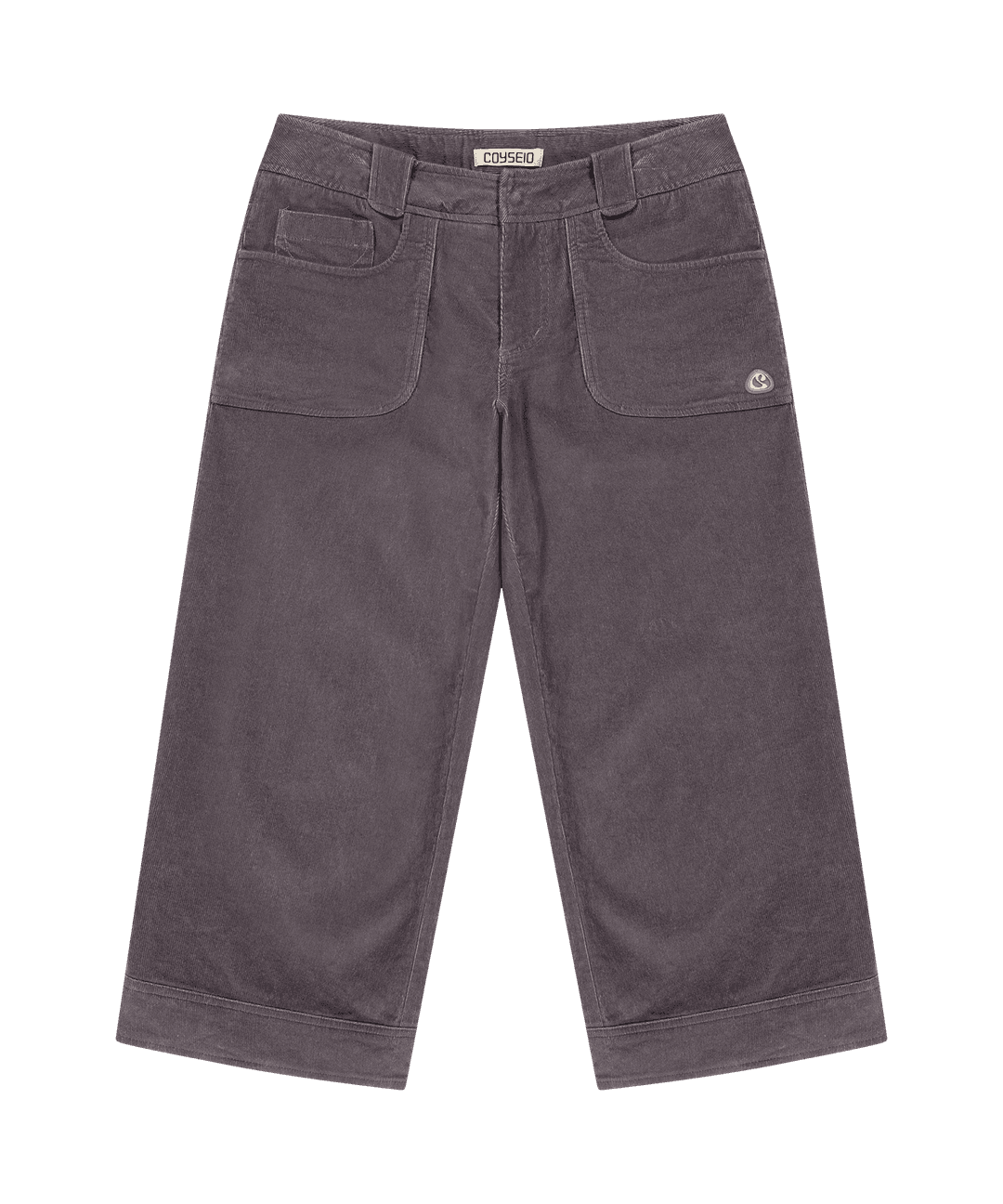 RUSTIC CORDUROY CAPRI PANTS PURPLE GREY