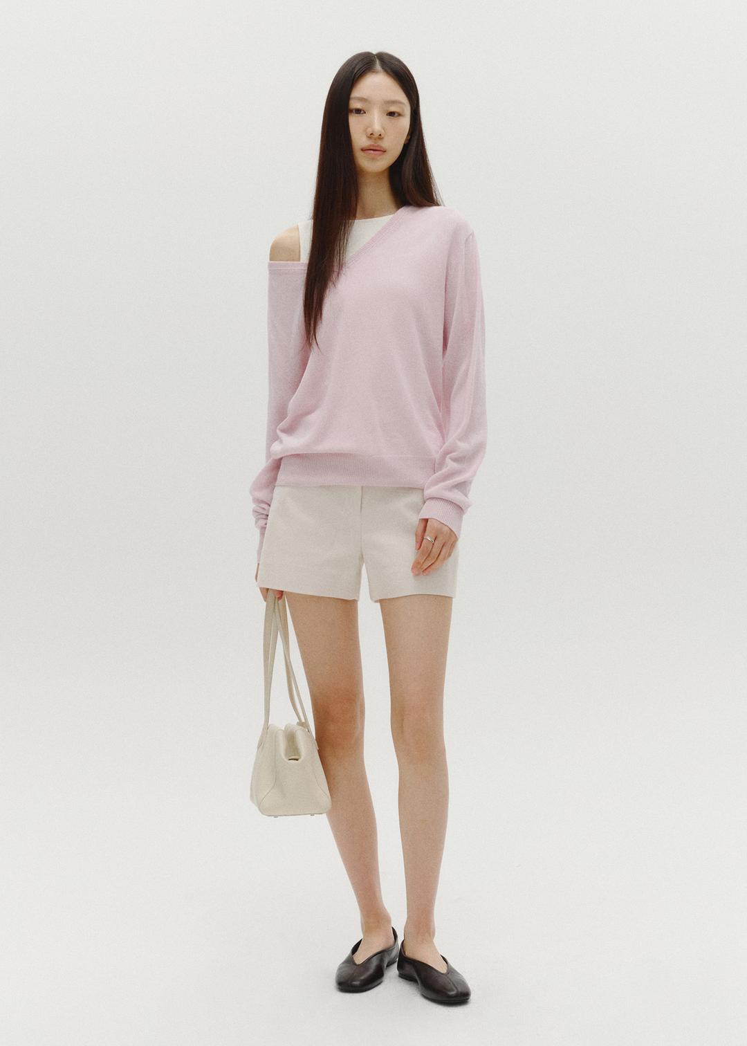 베나 루즈 브이넥 니트