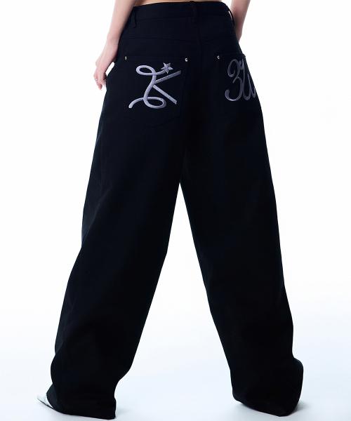 BASIC ILOVEU WIDE PANTS(BLACK)