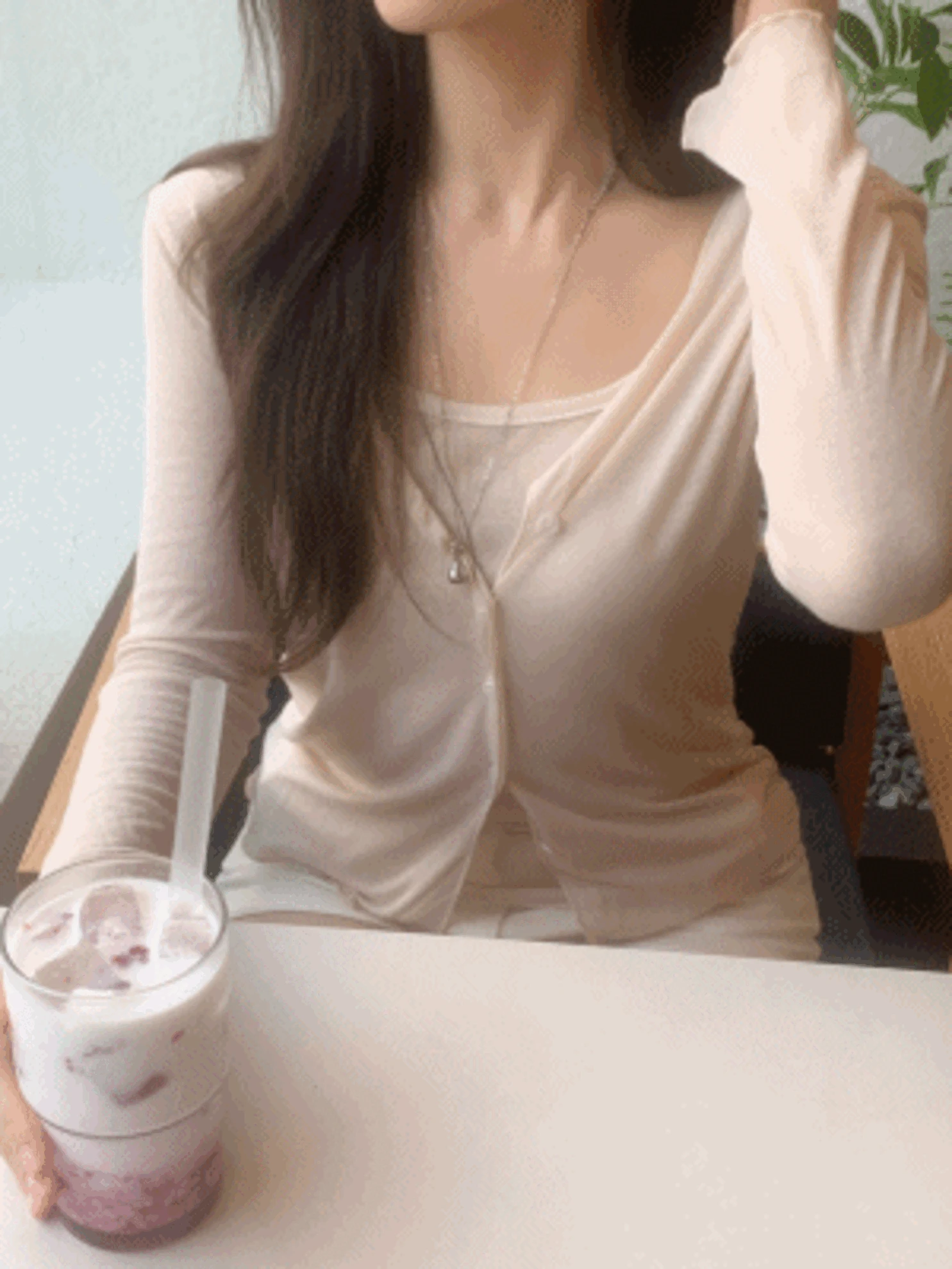 [여리끝판왕] 살결 나시 가디건 세트 시스루 물결 가디건 간절기 여쿨라 봄웜라 (2col)