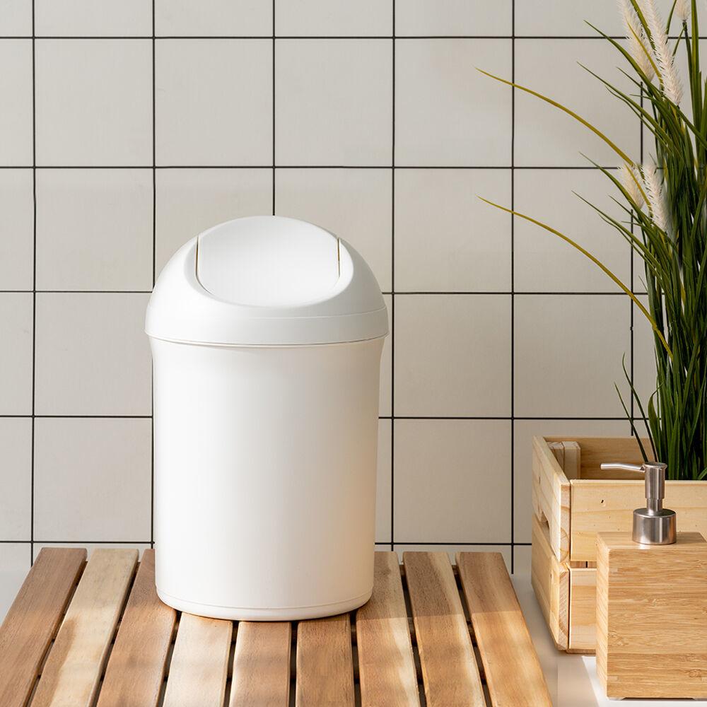 블랑 반타원 푸쉬 휴지통 7L / 인테리어휴지통, 미니휴지통, 욕실휴지통
