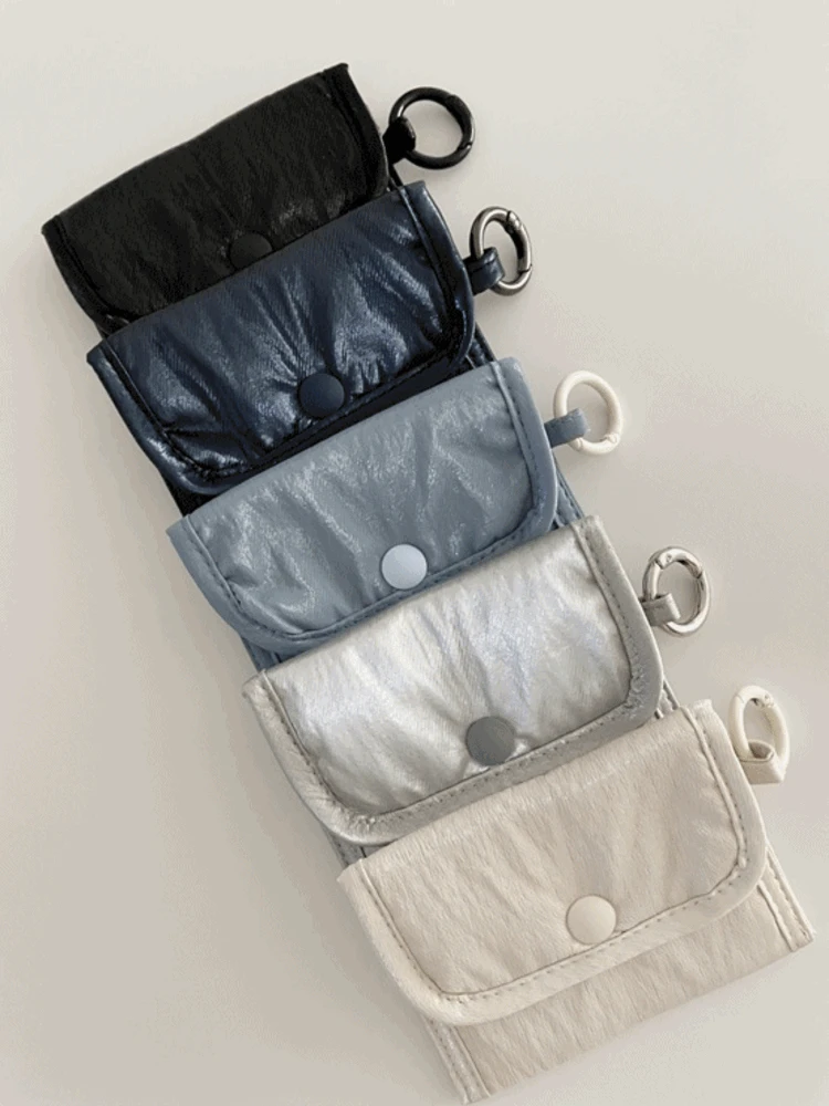 메탈릭 레더 카드지갑 에어팟케이스 미니 파우치