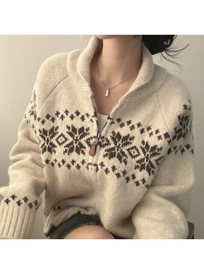 투집업 노르딕 니트 가디건 노르웰가디건