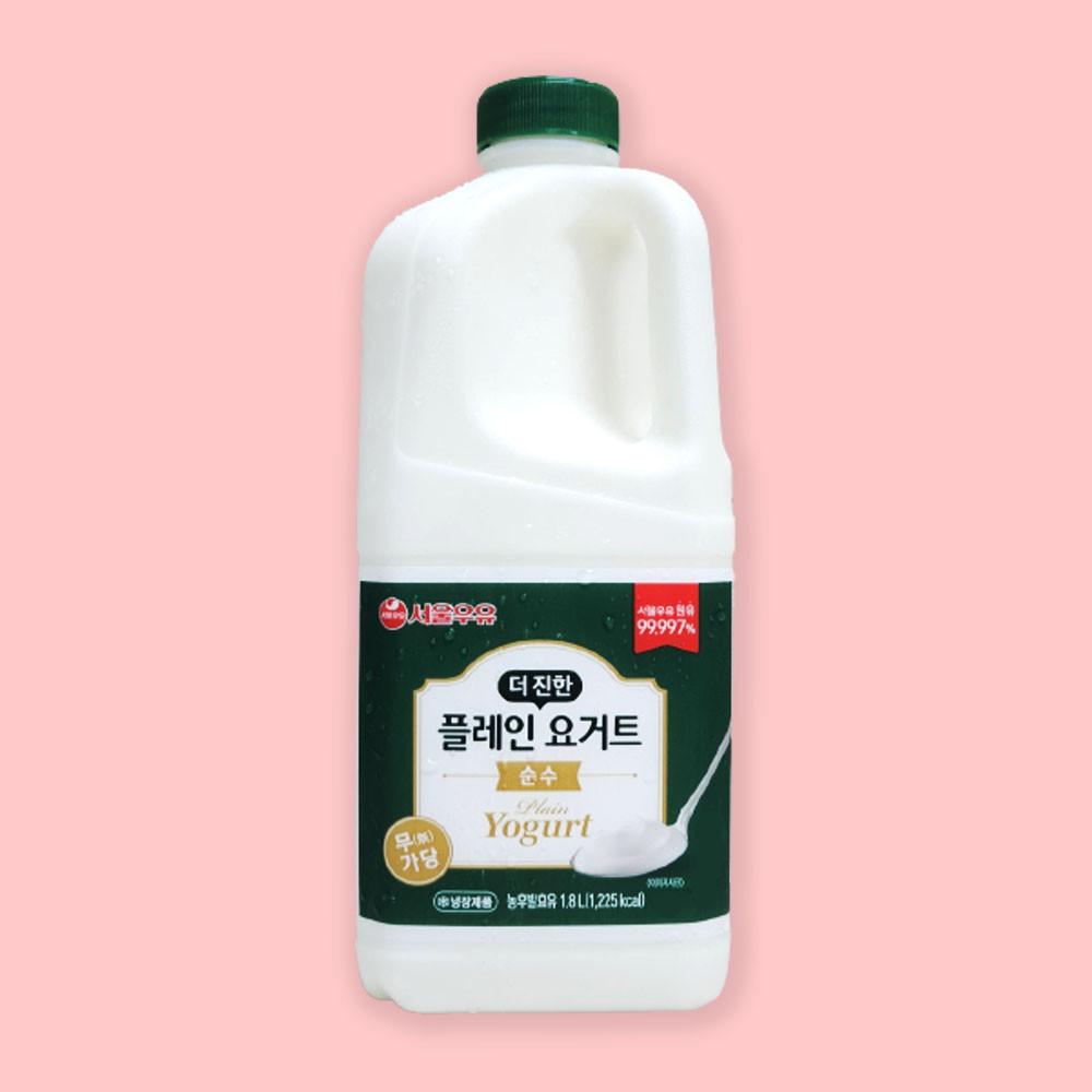 서울우유 순수무가당플레인요거트1.8L더진한당무첨가 대용량 수제그릭요거트 만들기yogurt [원산지:국산]