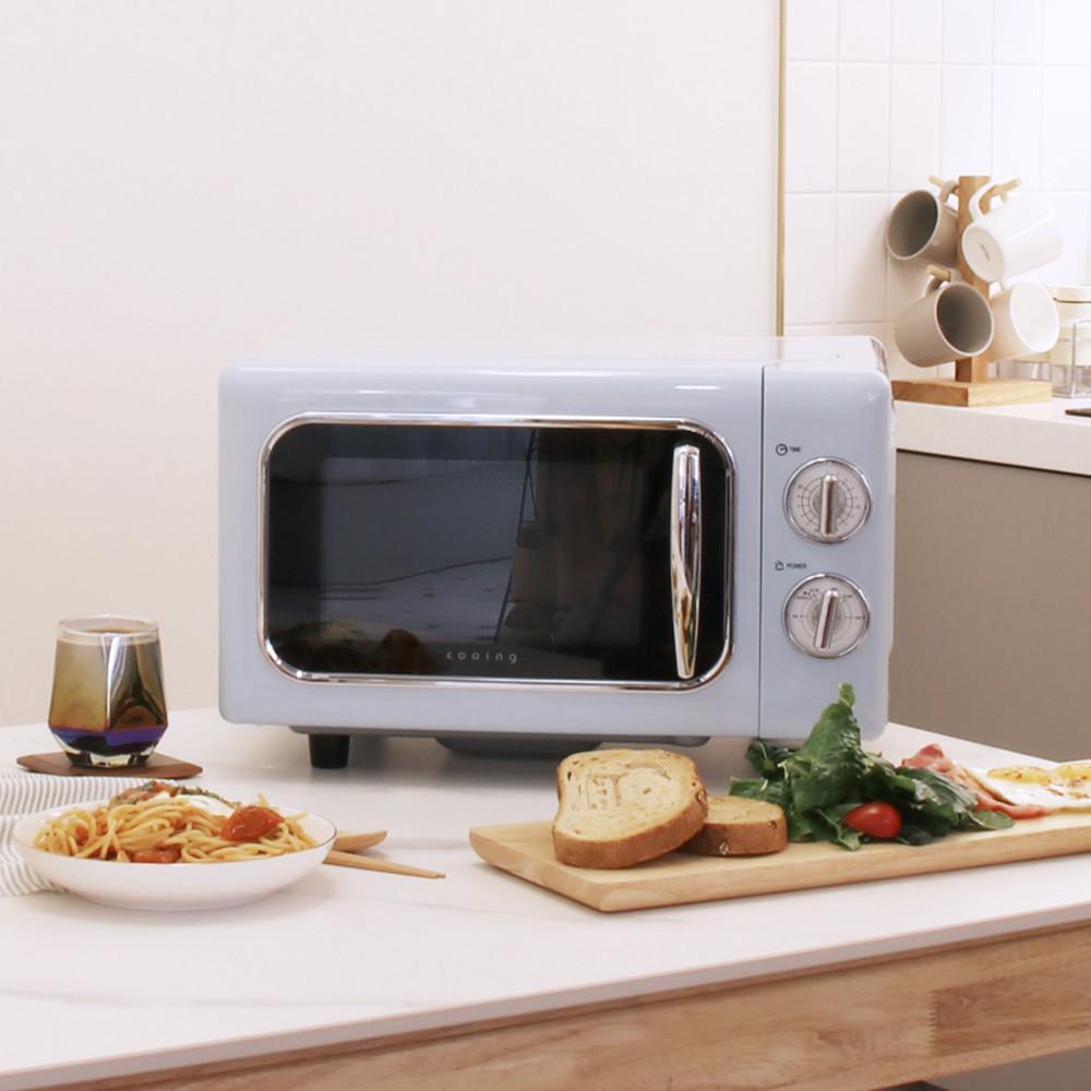 쿠잉 레트로 전자렌지 MC-R20A 블루 전자랜지 미니 소형 원룸