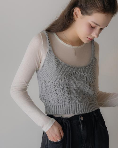 꽈베기 니트 뷔스티에