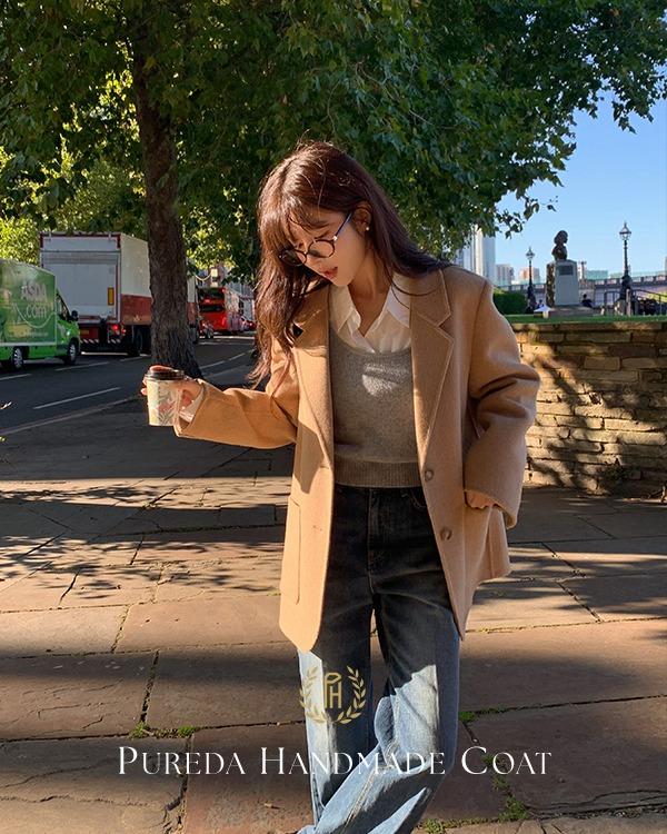 (울100%) 퓨어다 핸드메이드 코트 (ver.투버튼 블레이저)