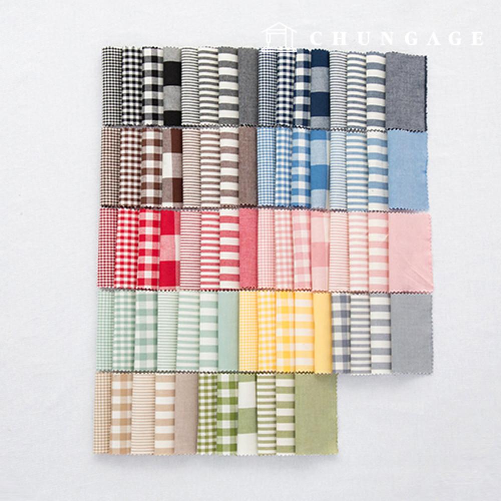면 체크원단 20수 선염 해지 무지 스트라이프 깅엄 체크 천 75종