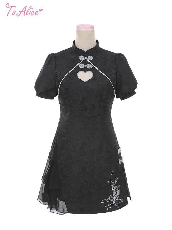【ToAlice】G53ダークバタフライジャカードチャイナワンピース【30％OFF】