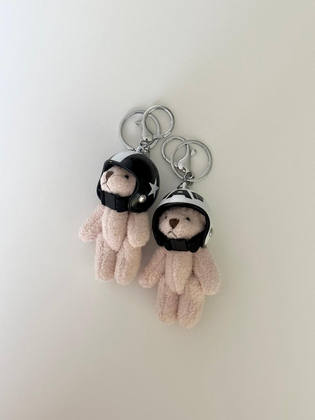 helmet bear keyring(1set)