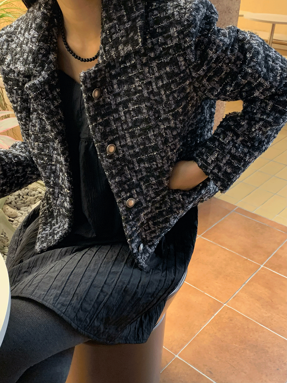 루밍 울 트위드자켓