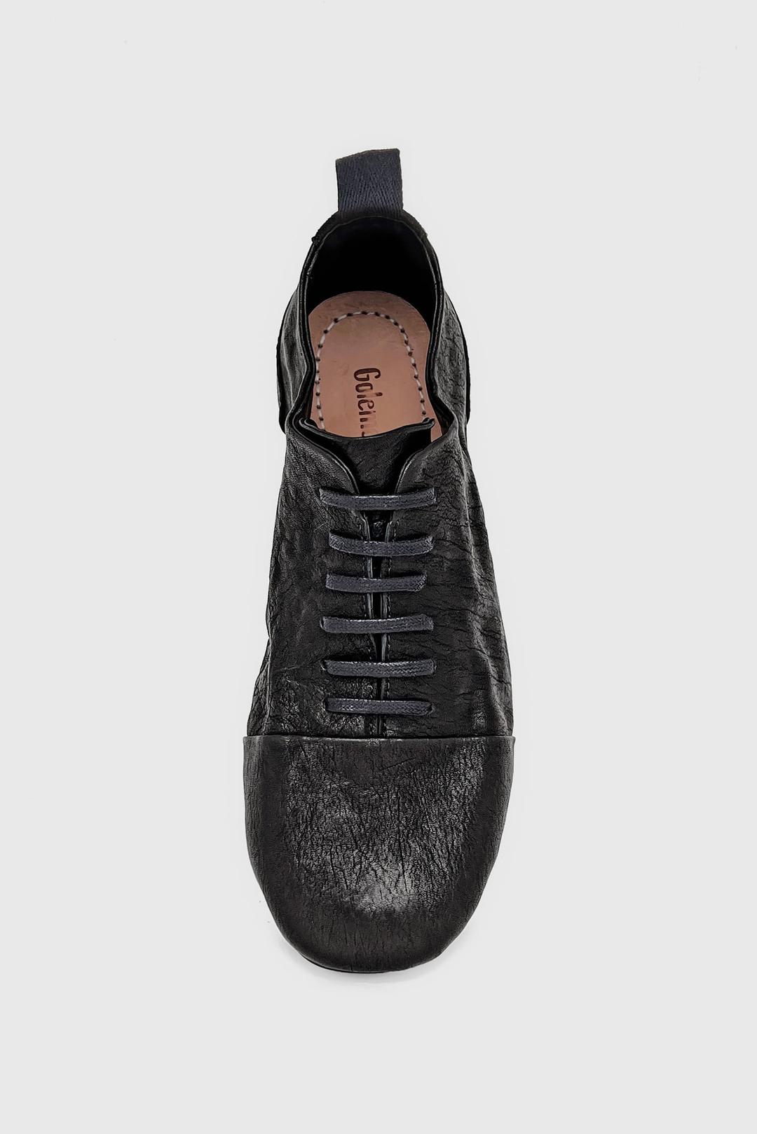 'Flatto\' 002 Horse leather Sneakers : Black