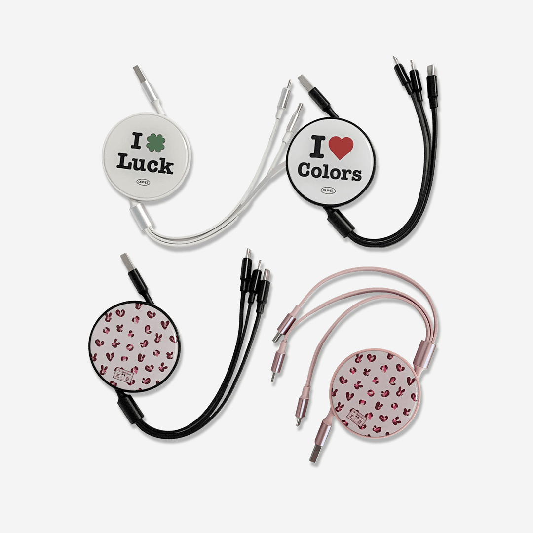 3 in 1 smart reel charge cable (4 options) 고속 충전 케이블