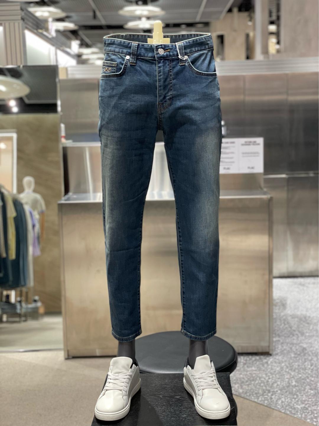 [플랙] 남성 JADE COOL CROP MILAN D44 MID WSHD 테이퍼드 데님 팬츠 (PJTT2MLD445)