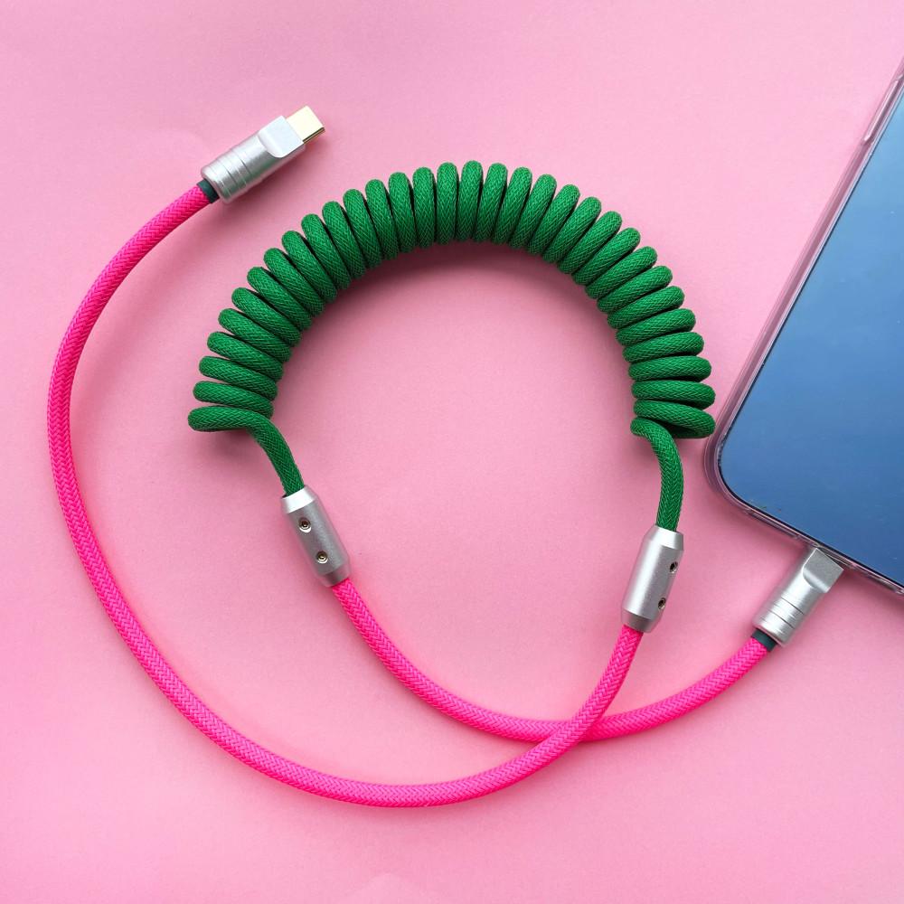 피넛츠마켓 휴대폰케이블 C타입 라이트닝 USB충전 비비드코일 키보드 항공