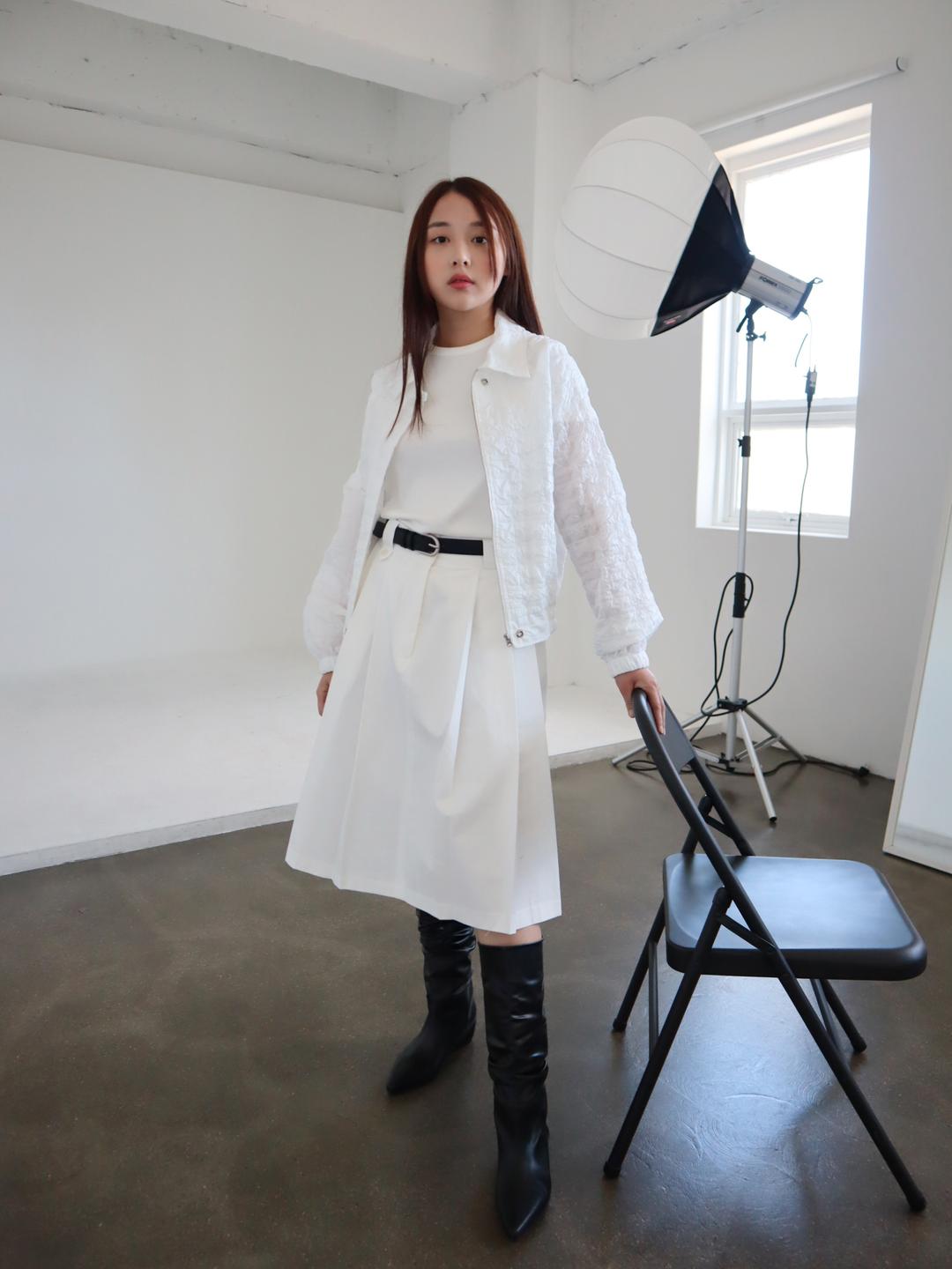 [주문폭주] Nylon blouson jumper (White, black) *당일출고