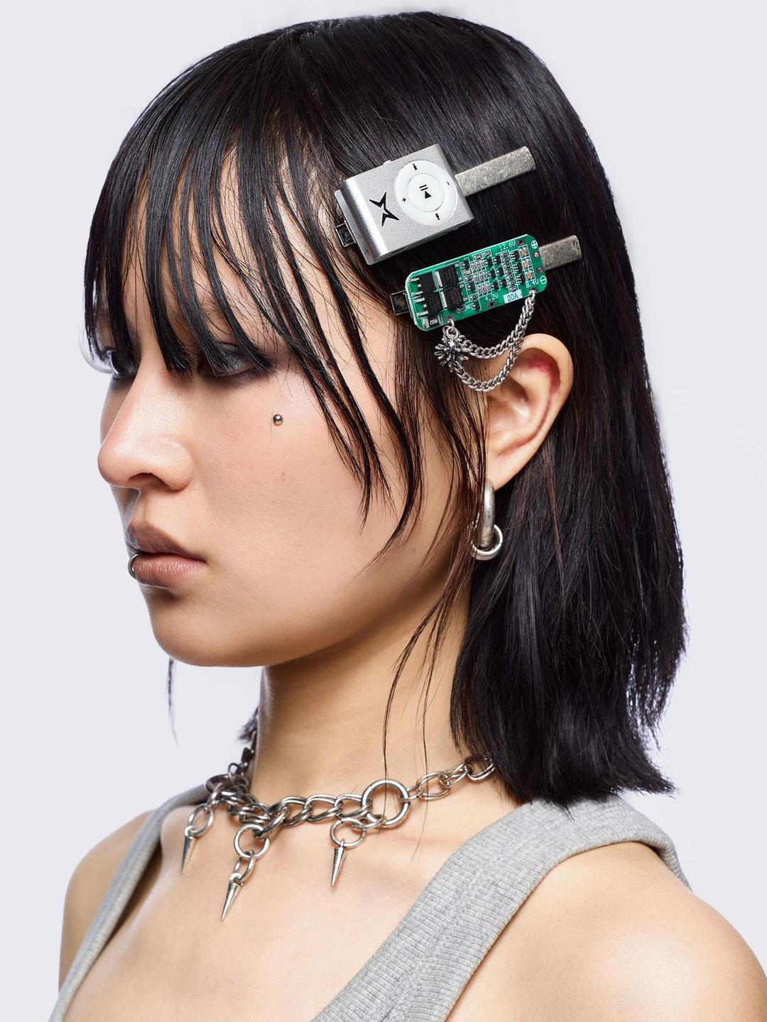 Cute.exe Hair Clip Set - One Size / Silver