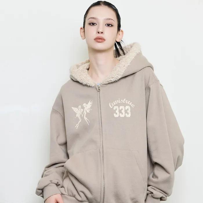 EV FAIRY FUR HOOD ZIP UP(BEIGE)