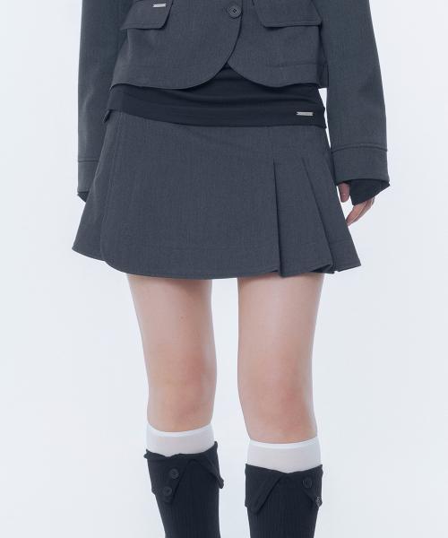 Omoi pleats wrap skirt CHARCOAL