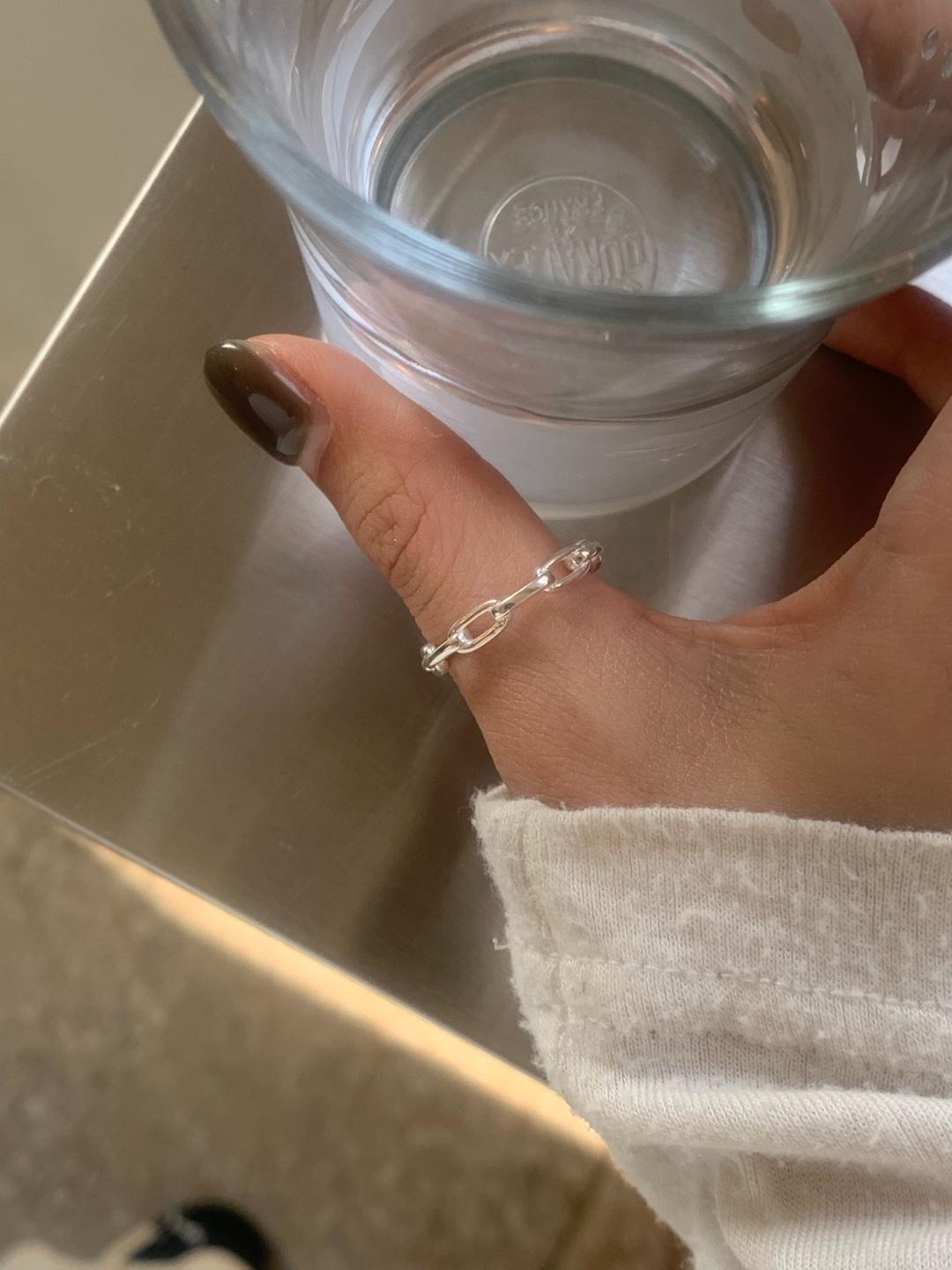 (silver925) Chain loop open ring