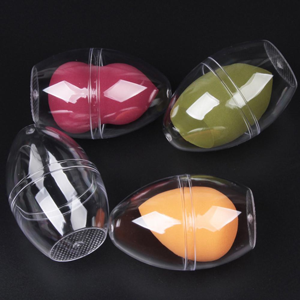 투명 퍼프 캡슐 달걀 물방울 똥퍼프 보관함 화장대 정리 스펀지 정리 케이스 쿠션 거치대