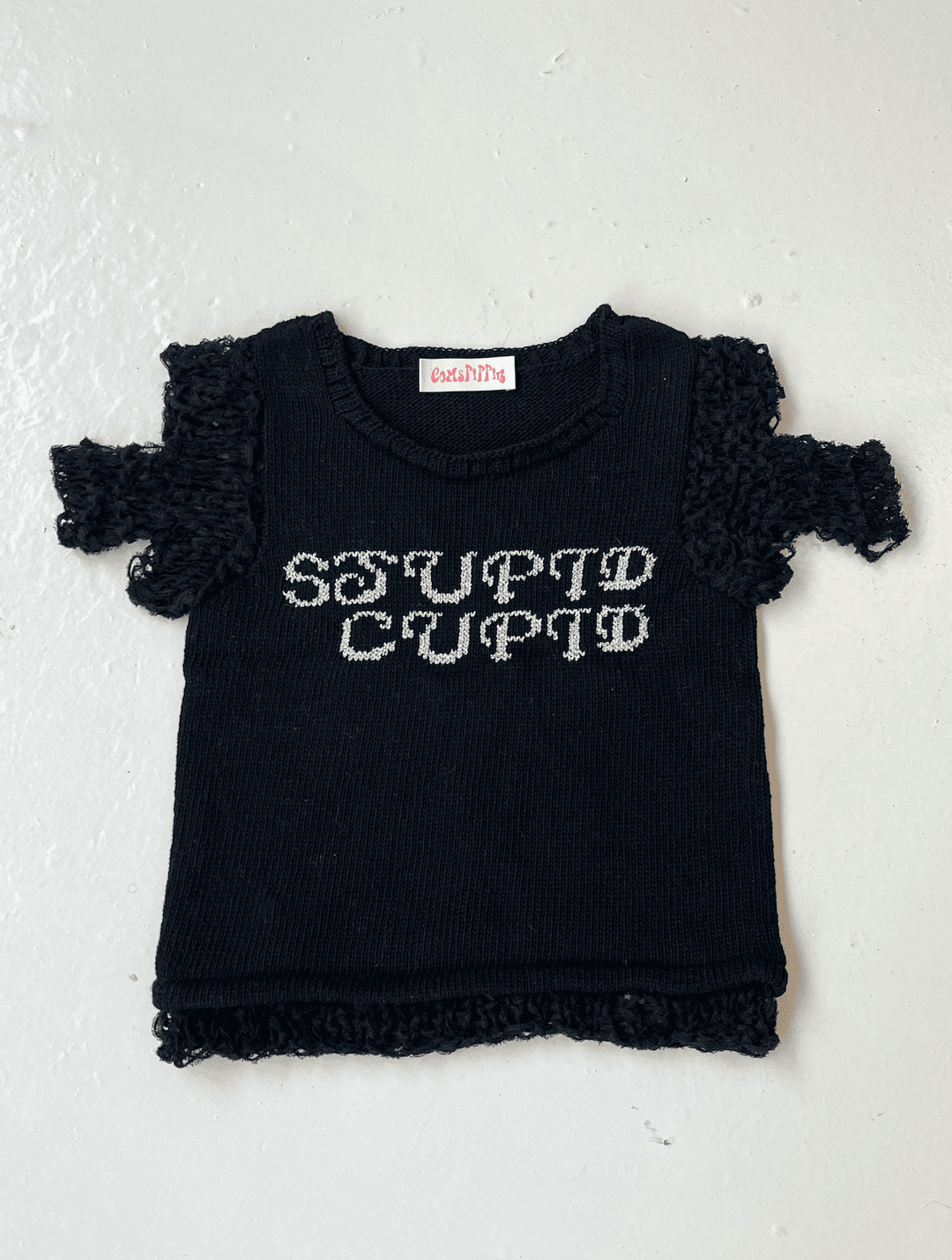 'Stupid cupid' layered top (Black)