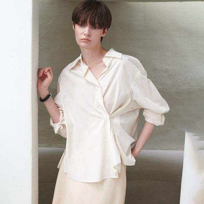 Open-collar cross oversized Shirt SW4XB622-DS
