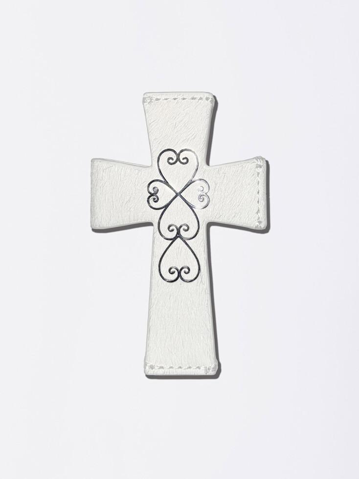 Cross Hair On Strap Wallet White