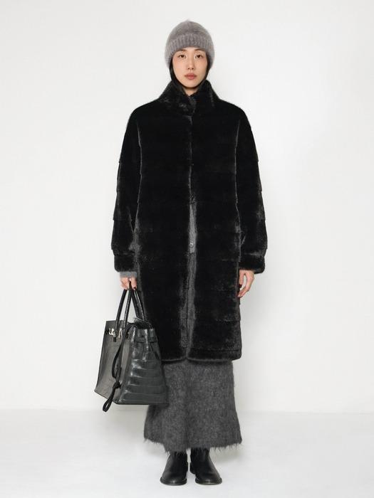 SHEARED MINK FAUX FUR COAT